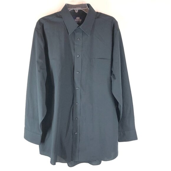 Stafford Wrinkle Free Black Dress Shirt Size 17/34 - Picture 1 of 6